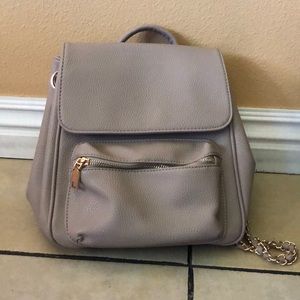 Mauve Small Bag with Gold Accessories